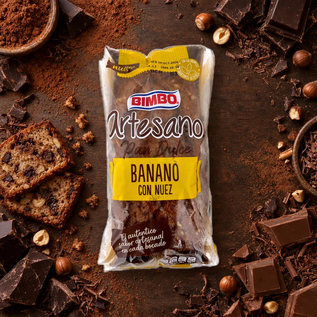Pan dulce Bimbo de banano con nuez 78 g